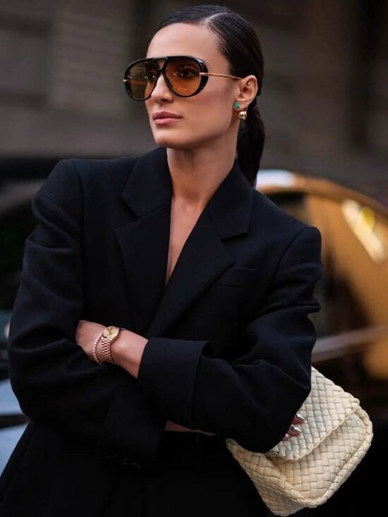 Bottega Veneta BV1273S 003 Sunglasses Black and Gold Geometric Frame, Yellow main image 5